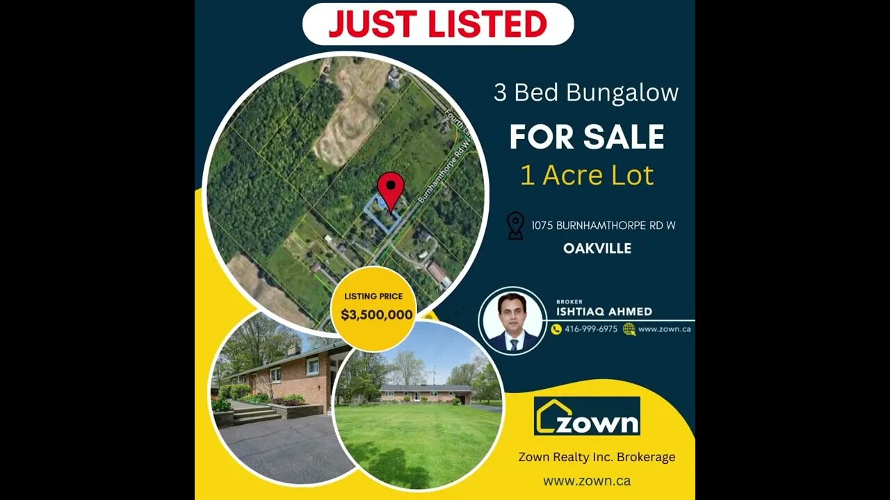 3 Bedroom Bungalow On 1 Acre Lot For Sale In Oakville