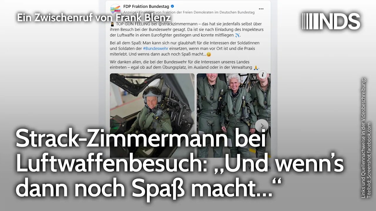 Strack-Zimmermann bei Luftwaffenbesuch: „Und wenn’s dann noch Spaß macht…“ | Frank Blenz NDS-Podcast