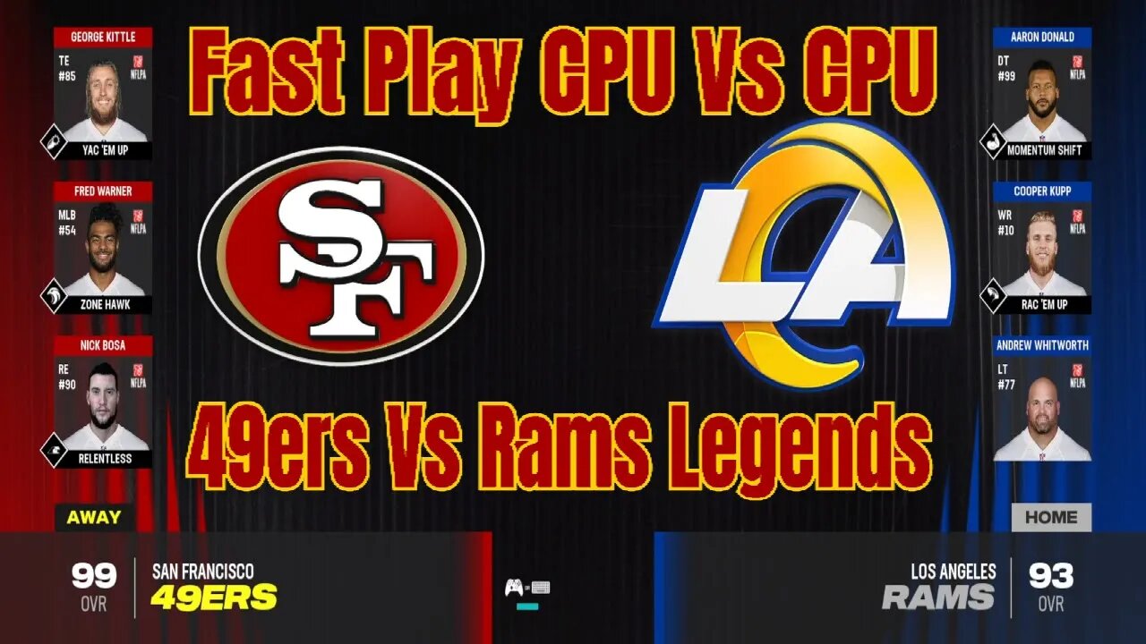 Fast Play CPU Vs CPU 49ers Vs Rams Legends