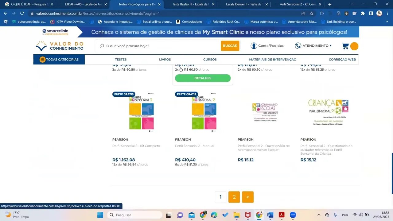 Testes para avaliar o desenvolvimento e o autismo.