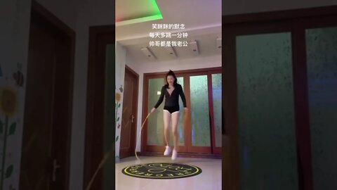 Sexy Chinese Girl Skips Rope For A Living