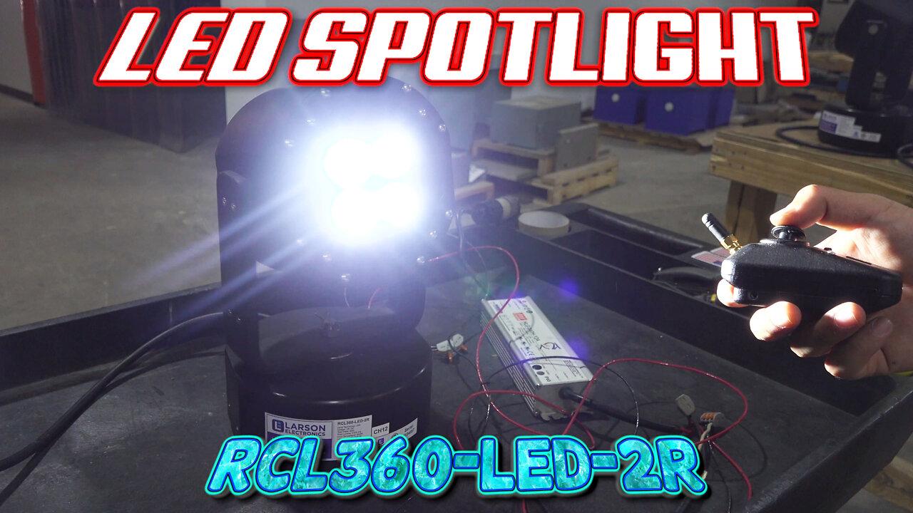 Motorized LED Wireless Remote Spotlight - 12V DC - 3,600 Lumens SearchLight