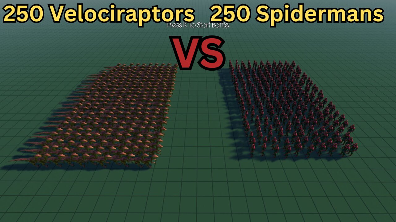 250 Velociraptors Versus 250 Spidermans || Ultimate Epic Battle Simulator