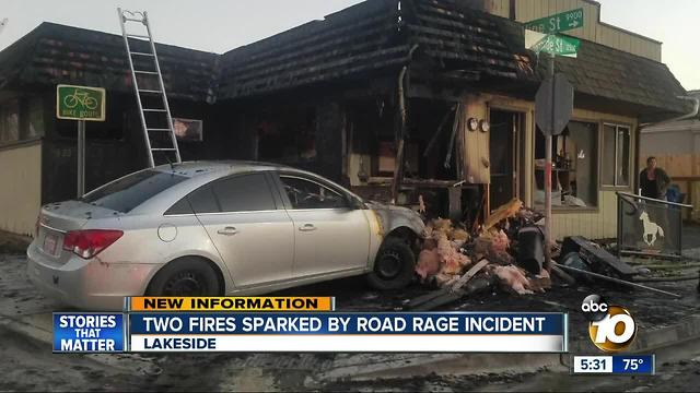 Two fires sparked by road rage incident