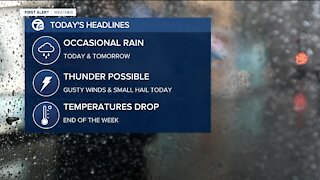 Occasionally wet and cool