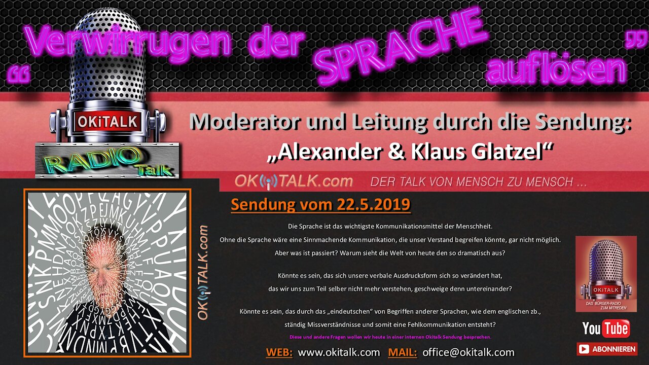 Verwirrungen der Sprache auflösen - Radio OKiTALK Sendung