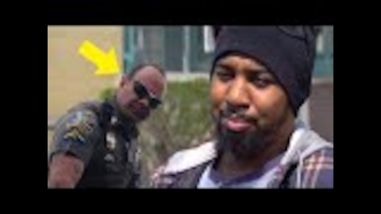 A Black Man nervous about how cop acts then he says to follow him