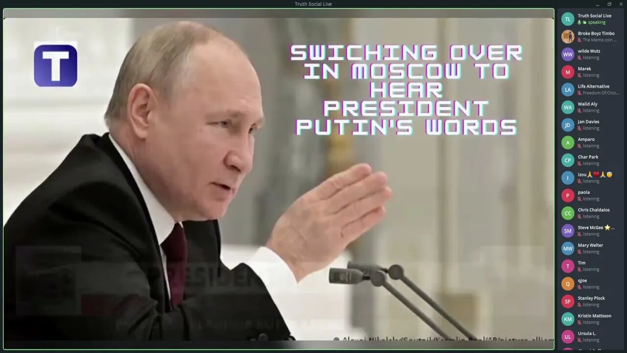 Truth Social Trump and Vladimir Putin 👀🍿