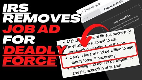 IRS Removes Job Ad for Deadly Force