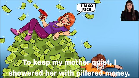 To keep my mother quiet, I showered her with pilfered money.