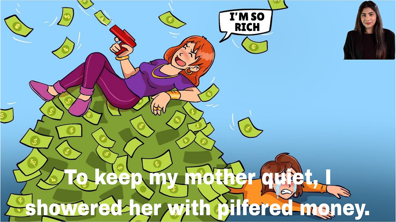 To keep my mother quiet, I showered her with pilfered money.