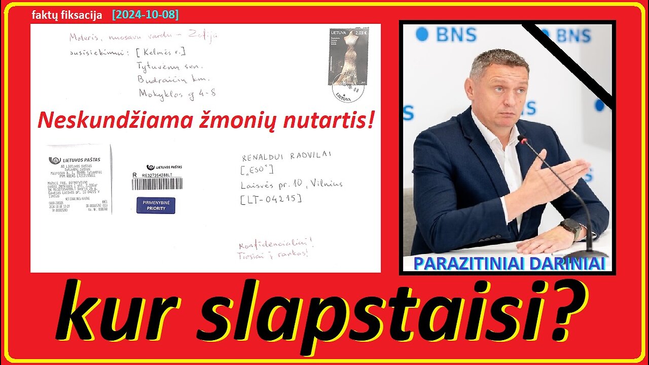 Paskutinis kreipimasis-pranešimas Renaldui Radvilai...