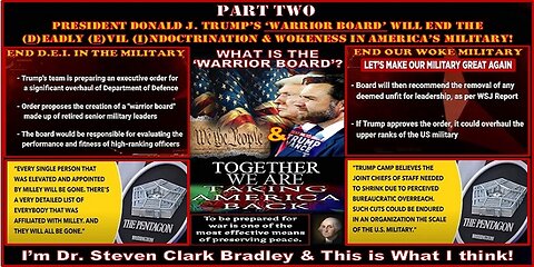 PRESIDENT TRUMP’S ‘WARRIOR BOARD’ WILL END WOKENESS IN AMERICA'S MILITARY! (PART TWO)