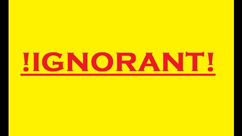 The Ignorance of people who don't research