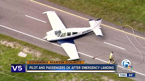Pilot and passengers okay after emergency landing in Martin County
