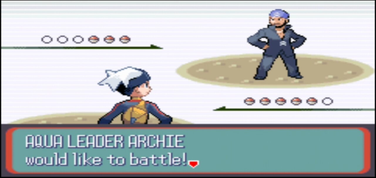 Pokemon Sapphire - Team Aqua Boss 1st Battle: Archie