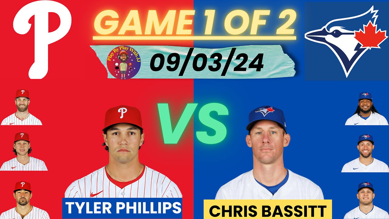 Philadelphia Phillies @ Toronto Blue Jays LIVE PLAY-BY-PLAY (09-03-24) #phillies #bluejays #mlb