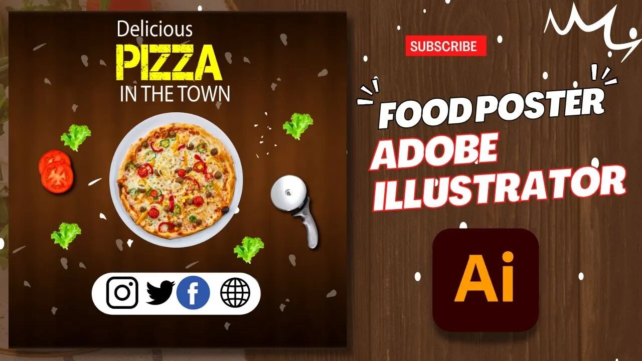 How to design a fast food poster in adobe illustrator tutorial | Create Food Poster Design