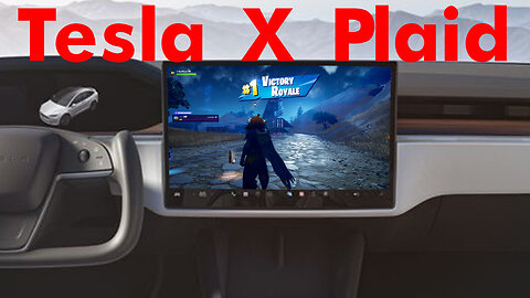 Attempting to win on Fortnite in the Tesla Model X Plaid