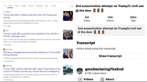 2nd Assassination Attempt on Donald Trump/Is Civil War at the door?