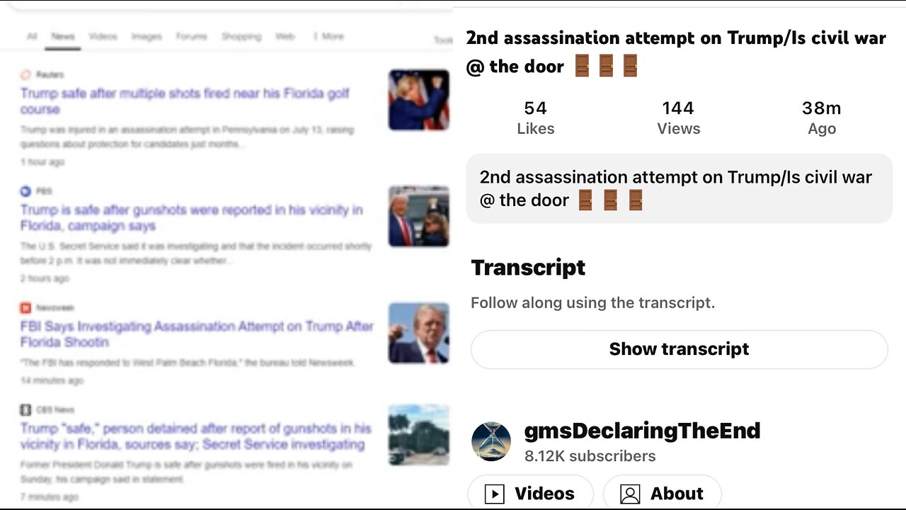 2nd Assassination Attempt on Donald Trump/Is Civil War at the door?