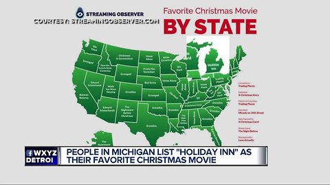 People in Michigan list "Holiday Inn" as their favorite Christmas movie