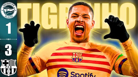 ALAVES VS BARCELONA 1-3 REVIEW | VITOR ROQUE RED CARD & GOAL
