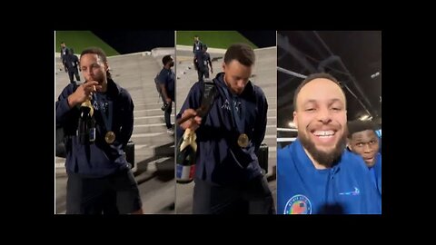 STEPHEN CURRY HILARIOUS CELEBRATION AFTER WINNING GOLD MEDAL