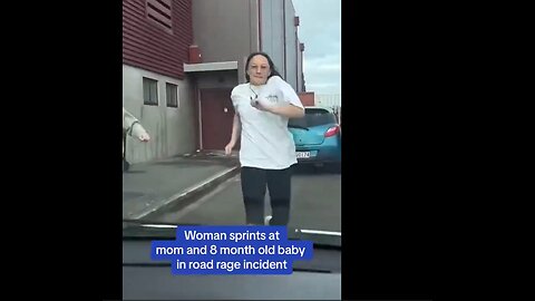Two women charge at a car of an 8-month mother in a road rage incident.
