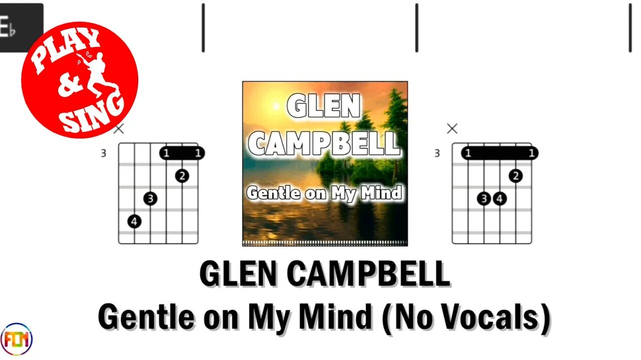 GLEN CAMPBELL Gentle on My Mind FCN GUITAR CHORDS & LYRICS NO VOCALS