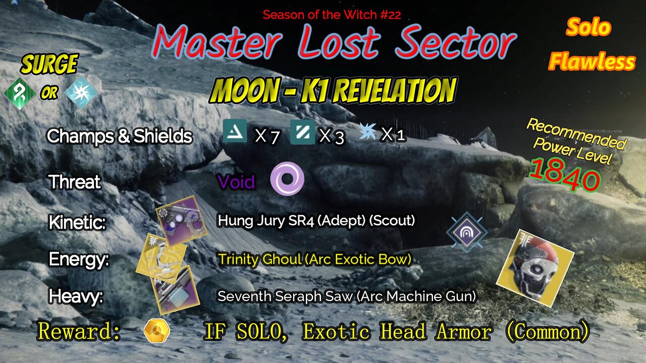 Destiny 2 Master Lost Sector: Moon - K1 Revelation on my Strand Titan Solo-Flawless 9-27-23