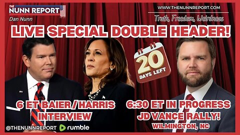 LIVE SPECIAL DOUBLE HEADER – 6 ET Baier / Harris Interview | 6:30 JD Vance Rally [in progress]
