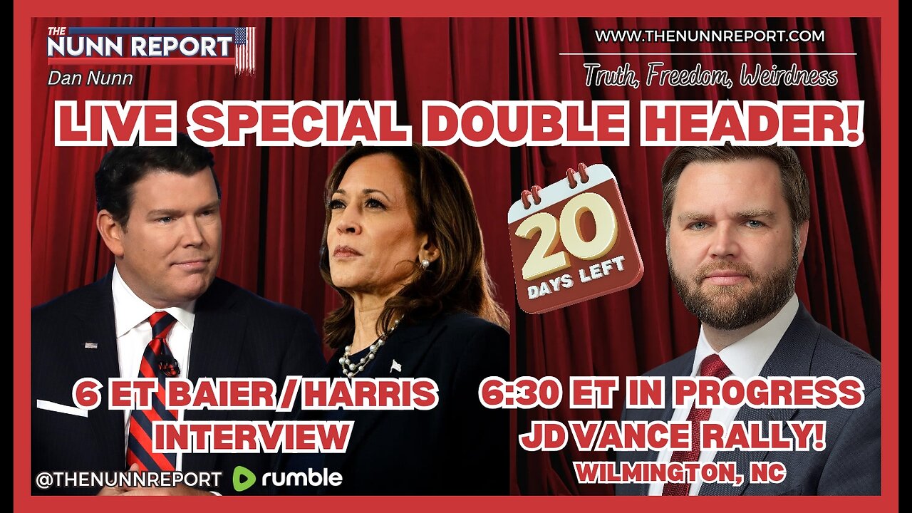 LIVE SPECIAL DOUBLE HEADER – 6 ET Baier / Harris Interview | 6:30 JD Vance Rally [in progress]