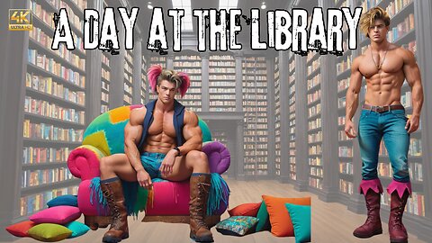AI Muscle Man: A Day at the Library (But Make it Fashion)