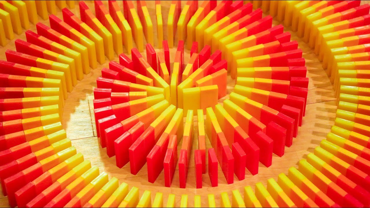 Domino falling oddly satisfying video to cure anxiety and depressing
