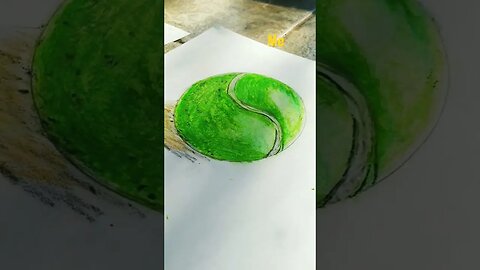 Using Oil Pastels To Draw A Tennis Ball!!! Adventure Through Art #art #drawing #pasteldrawing