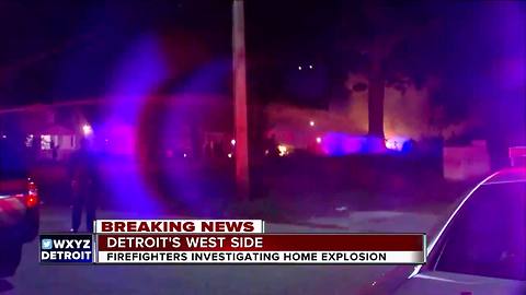 Firefighters investigating explosion on Detroit's west side