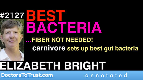 ELIZABETH BRIGHT | BEST BACTERIA …FIBER NOT NEEDED! carnivore sets up best gut bacteria