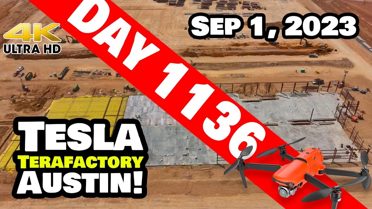 WESTSIDE CRANKING AT GIGA TEXAS! - Tesla Gigafactory Austin 4K Day 1136 - 9/1/23 -Tesla Terafactory