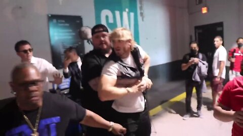 Floyd Mayweather attacks Jake Paul in HUGE brawl after Jake Paul steals his hat