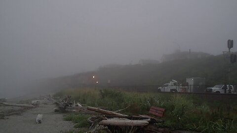 Southbound Intermodal Passing Through Foggy Edmonds