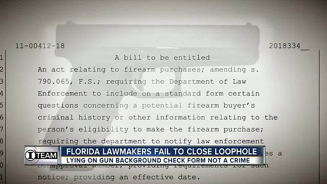 Florida lawmakers fail to close dangerous loophole that allows criminals to lie when purchasing guns