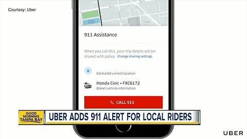Uber tests new 911 app button in Tampa Bay area