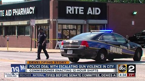 Baltimore police deal with escalating gun violence in city