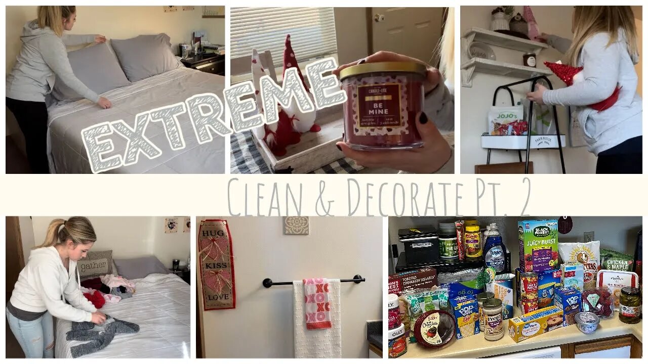 *NEW* EXTREME CLEAN & DECORATE| GROCERY HAUL| VALENTINES DECOR!