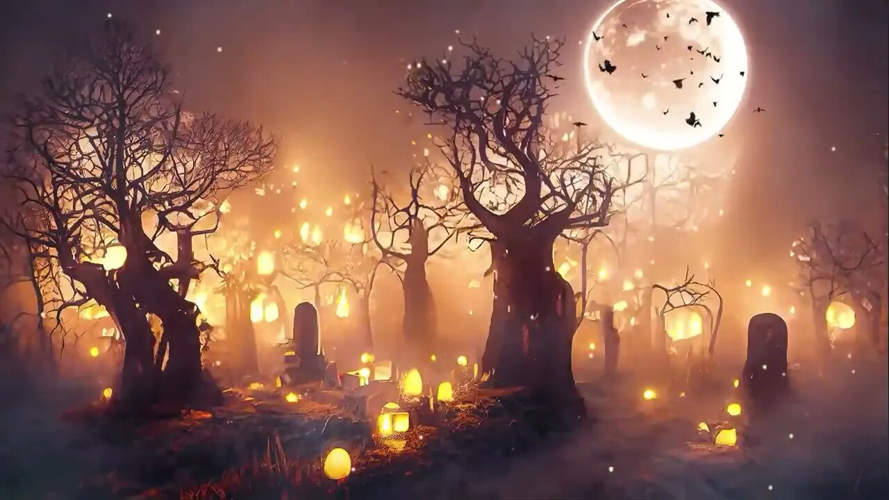 Halloween Day Eyes Of Jack O' Lanterns 🎃 With Relaxing Halloween Music Scary And Spooky Sounds