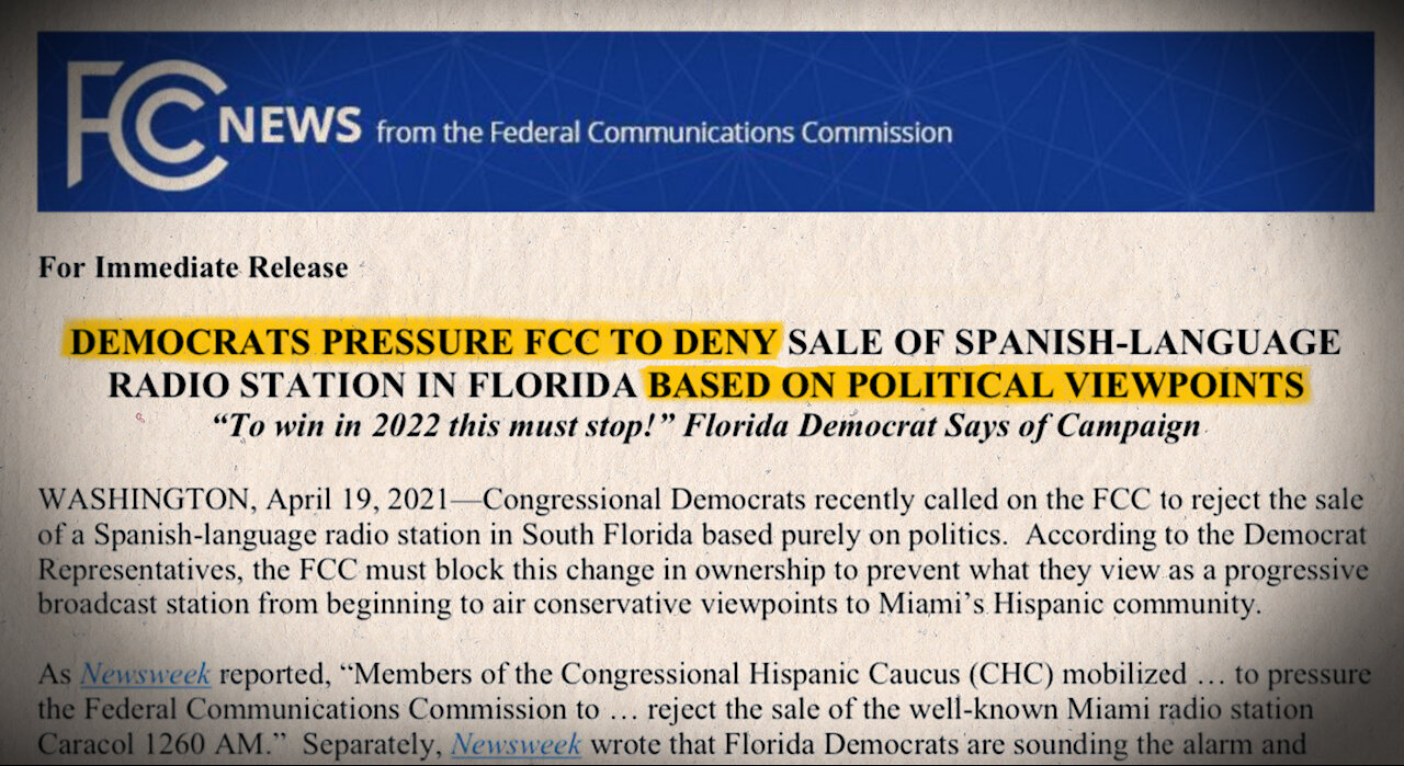 Democrats Pressure FCC To Ban Conservatives From Talk Radio