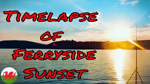 Timelapse of ferryside sunset while fishing