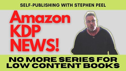 KDP NEWS No Series Links for Low and No Content Books on KDP and you might have to buy your own ISBN