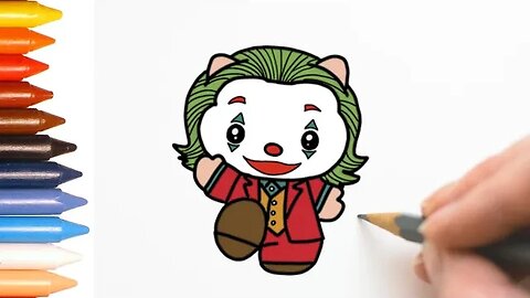 COMO DESENHAR CORINGA HELLO KITTY - MUITO FÁCIL #hellokitty #coringa #desenho @PurpleOficial